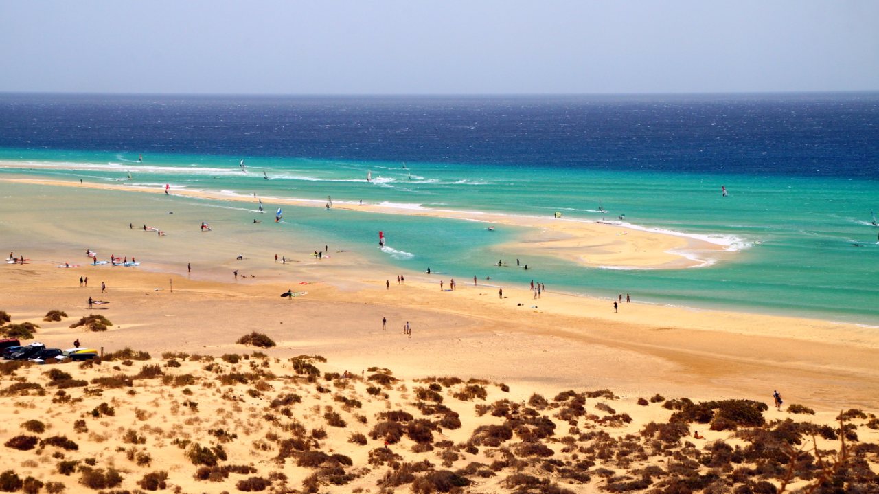 Widoki na plaży Sotavento, Fuerteventura